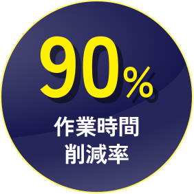 90% 作業時間削減率